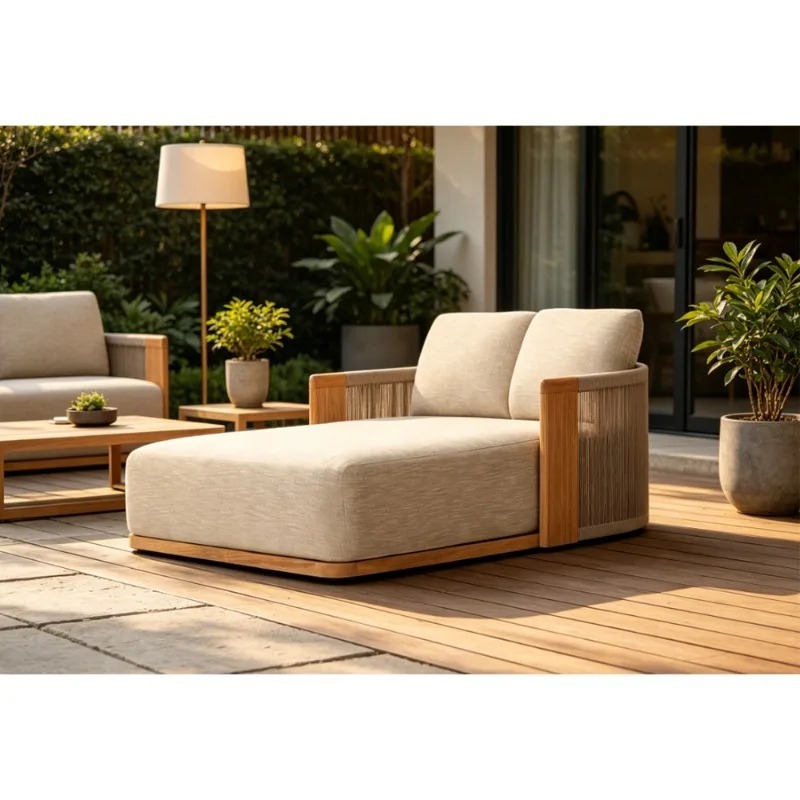 เตียงอาบแดดไม้สักสำหรับลานบ้าน - Outdoor Daybed Furniture บทวิจารณ์และราคา