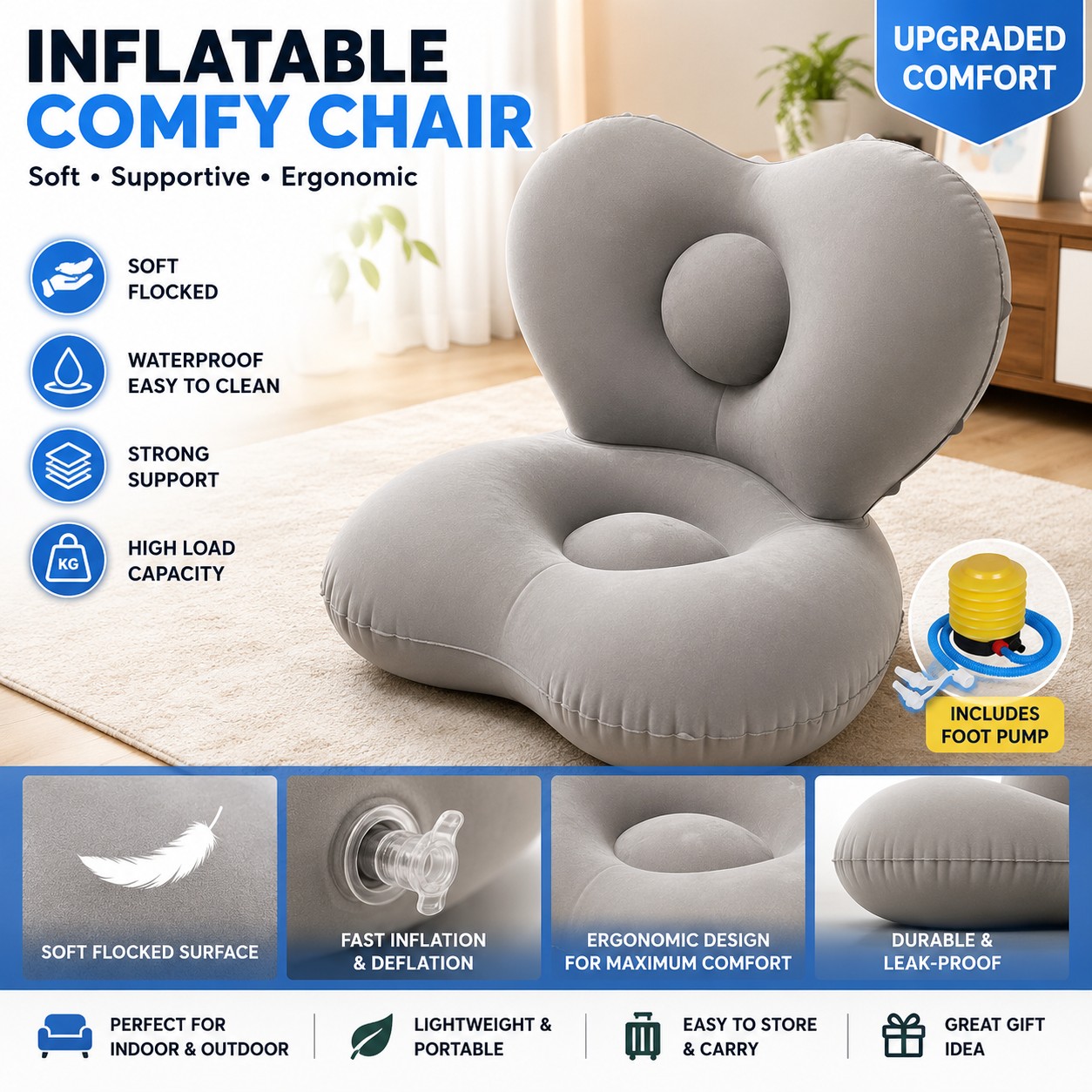 โซฟาเป่าลมสุดหรู—ดีไซน์พนักพิง - Outdoor Furniture Luxury บทวิจารณ์และราคา