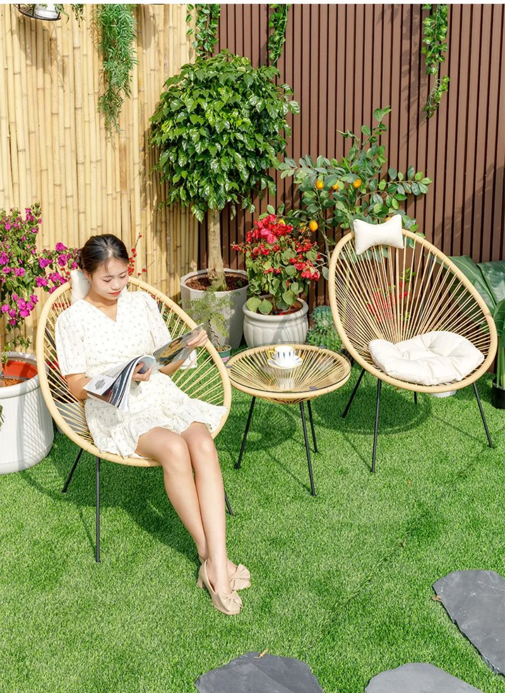 เก้าอี้ทานอาหารสไตล์นอร์ดิกสำห - Outdoor Furniture Metal Chairs บทวิจารณ์และราคา